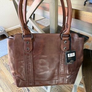 BNWT Frye Melissa Brown Leather Tote Bag